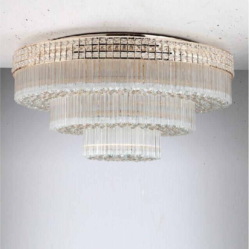 现代简L约客厅ED圆形吸灯餐厅卧室灯经顶典灯酒店工程水211晶饰灯