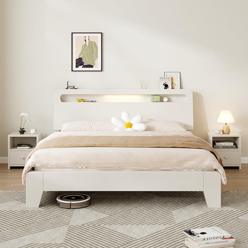 实木简1约现.代QX-8-31.5米双人床.8出租房用经济型1床2m单人床架