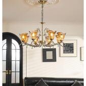 法式 美村式 古中古卧风卧室852吊灯乡中古主室餐复厅客厅玻璃灯具