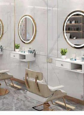 EKG理发店工柜木置物架质挂墙镜台多功能网红柜壁美发店收纳柜具