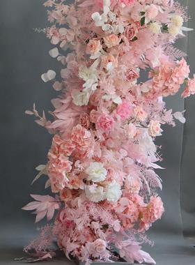 婚庆半心形花艺婚礼现场装饰架仿真求花告白订婚53453仪式布婚置