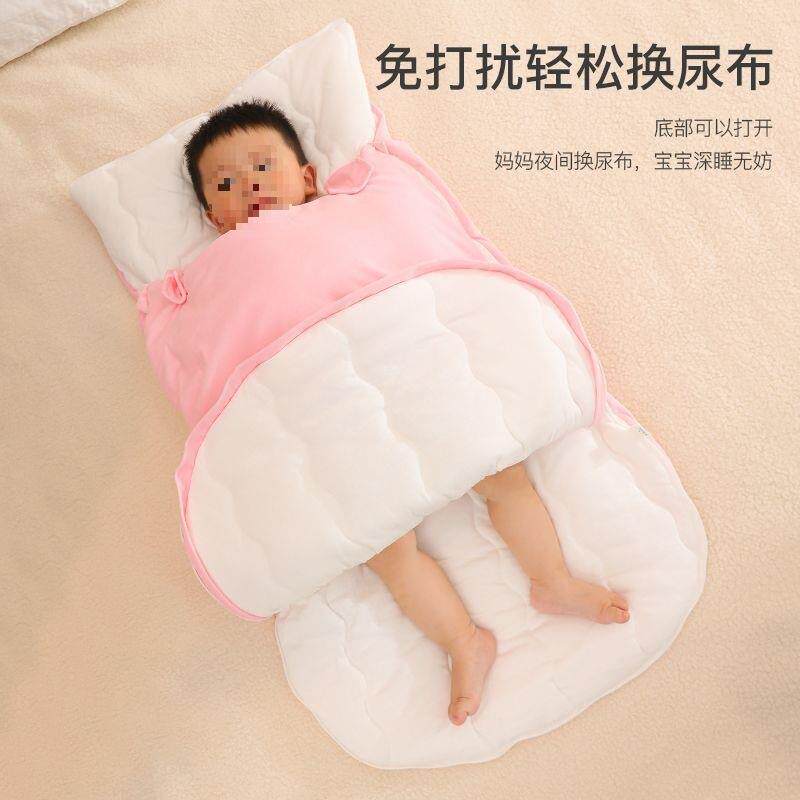 婴儿睡袋宝宝秋款层加厚初三生包被新生儿71398196纯冬棉防惊防跳