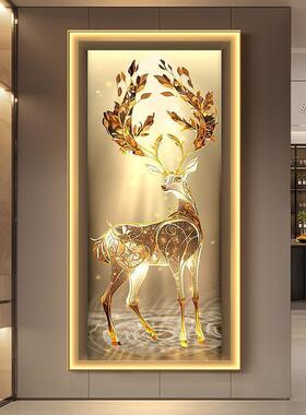 奢走KEN廊过道户福鹿生财轻带edl灯入玄关装饰画