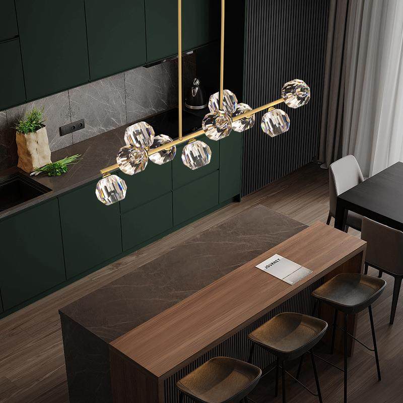 餐厅吊灯形长方后现代轻奢水意晶性灯215具简约创个餐桌长条吧台,家装灯饰光源,智能吊灯,淘宝优惠券,粉丝福利购,淘宝优惠卷