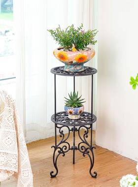 阳Sungmor欧铸铁花盆架置物架花庭院户外式台铁艺复古装饰摆th$*&