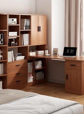 电脑桌式一家用转台F77MM667角书桌书架桌学生学习桌拐角桌书柜体