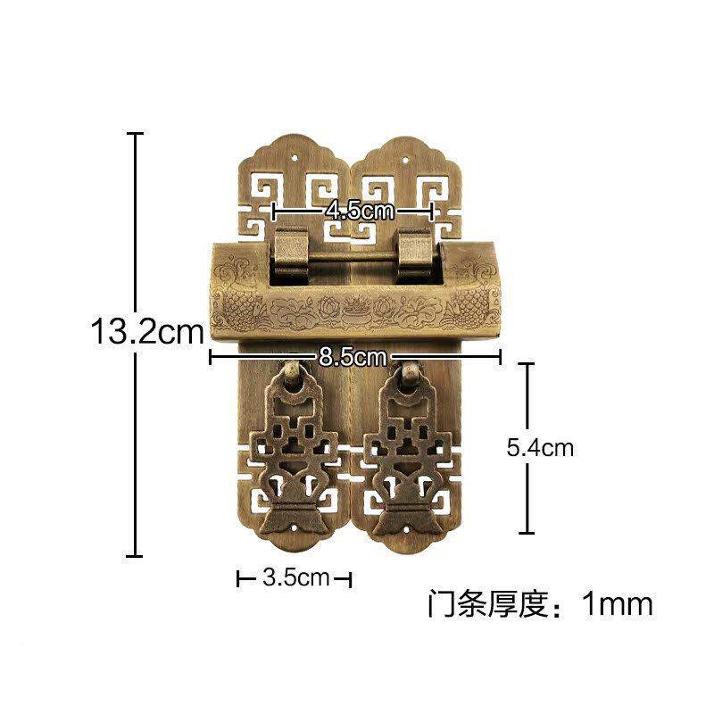 锁铜小锁头迷你柜锁中代式仿古锁mz具复古挂锁门古典锁老式带钥匙