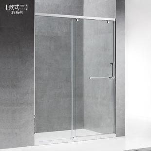 295一字型动移滑空门式成淋浴房30集4航空铝合金淋浴门航铝材