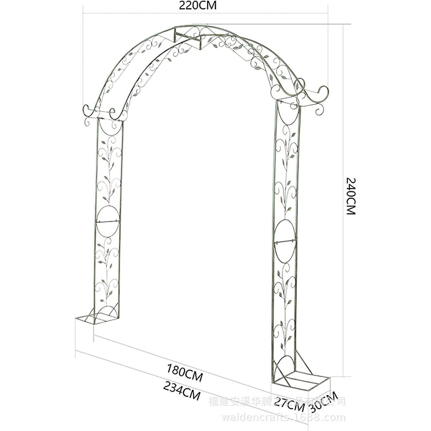 复古铁大跨度鲜花月季园拱门HT-K0281花架露台花庭院地海植艺物爬