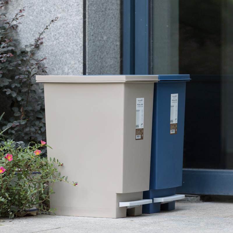 U大MF766H75H7茶花C大垃圾家桶商用带盖脚踩脚踏式号户外庭院用厨