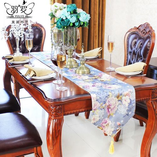 厂家直销 美式田园餐桌桌旗现代简约欧式桌旗中式茶几旗桌布长条