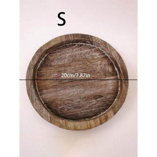 跨境 Decorative Trays Bowls 托盘支架圆形木质装饰烛台托盘