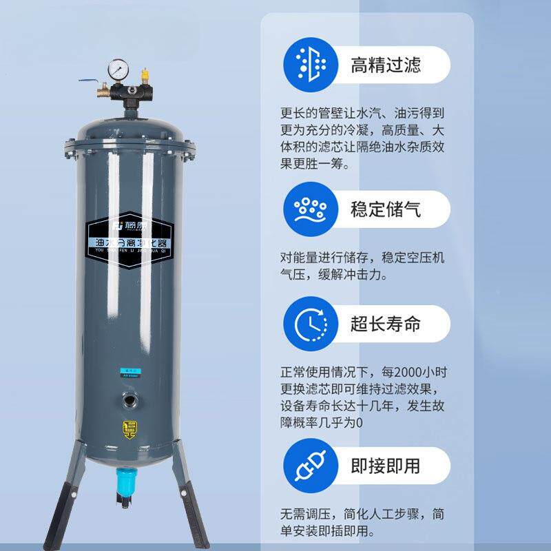 油水气分离器过无品牌/滤器空压压缩空精过滤器气泵机干燥罐带自