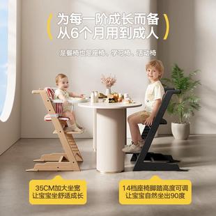 460成长椅儿童实木餐椅tt椅多功婴学习椅高可调宝木宝头儿吃能饭