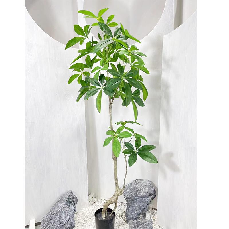 真绿植盆栽大饰伞客厅沙仿20240401发旁植物装诧寂风轻奢假花树叶