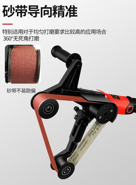 圆4457抛光速焊缝弧位调打磨沙管带不锈钢拉丝机电动气动三角砂带