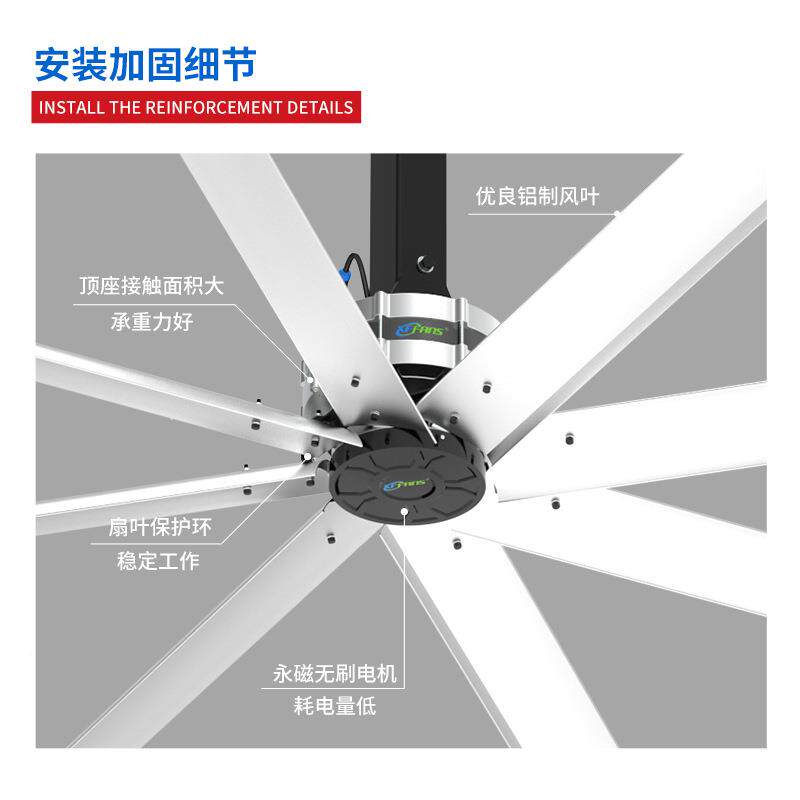 台养州工吊扇大型库车间通风篮球场散热风扇仓工业业电扇TFJ殖电
