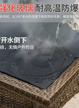 藤椅茶桌02115椅组合户台外庭院露台花园室外休椅闲阳子露天防桌