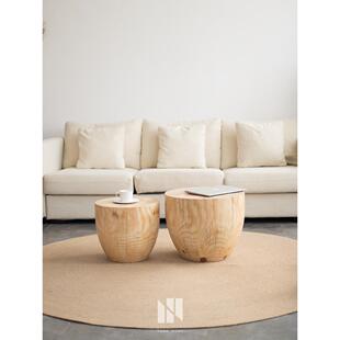 全实木墩子组头合根雕茶几桌木DPB子凳家木桩边几角几民宿具摆件