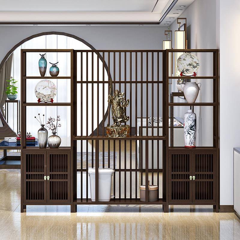 新镂中式屏风隔断客厅饰实木入无品牌/户玄关柜子墙现代简约空格