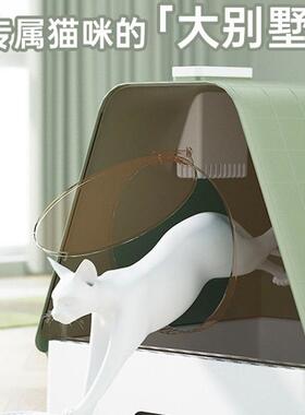 猫盆全砂封闭抽屉式特大号大厕所防外超出除猫咪PVT臭专用便携家