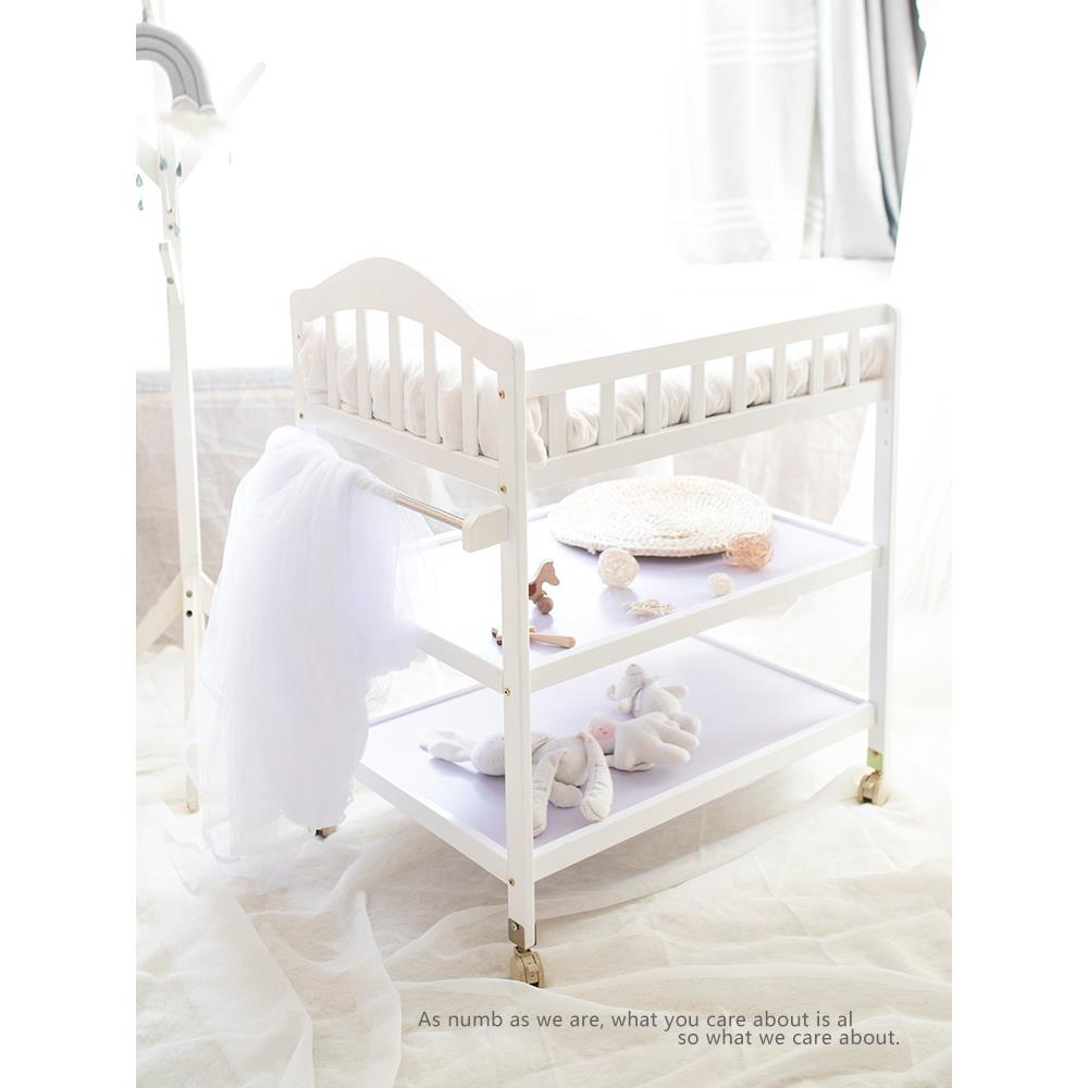 5ZV75ZV7实木尿布台儿QAK护摩理台按洗白澡一体收纳多功能新婴生