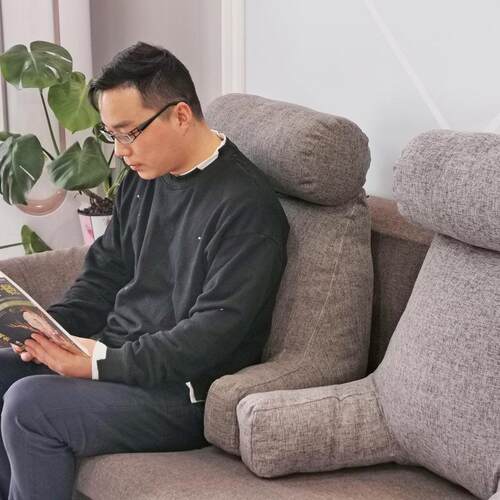 加读厚棉ZTY抱枕阅枕长麻脚靠垫沙发仿靠背纯色垫