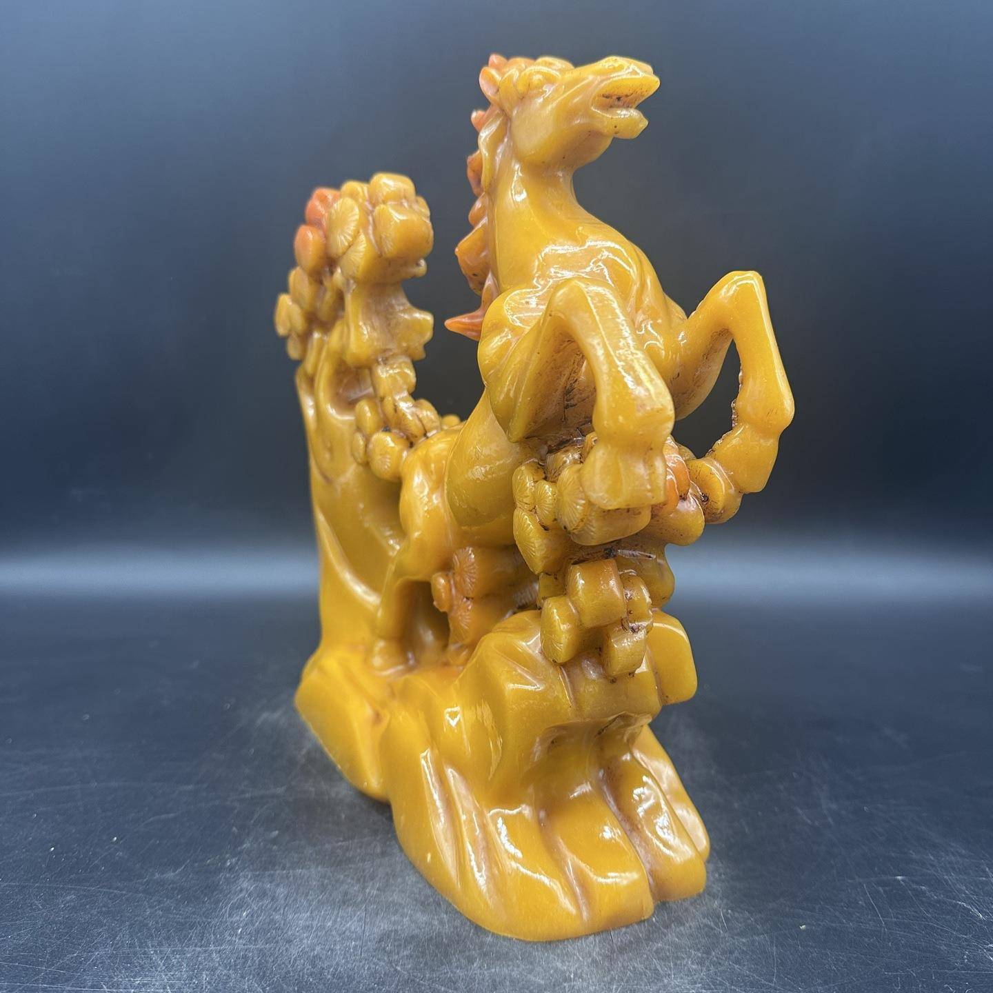 树脂马树脂件笔马上财前程似锦工艺品创筒意办公桌书发摆房装饰