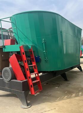 养牛饲搅QYD草料拌料机全日粮草混固料机12方场双绞龙定式拌草机