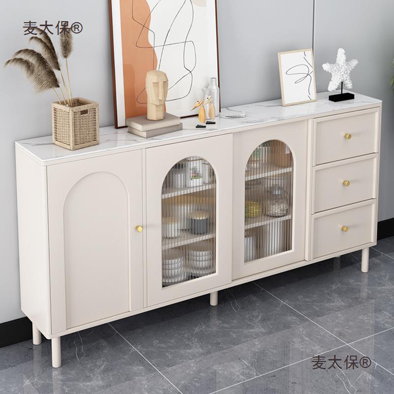 太奶储RGS油风超薄餐边柜实木0CM客厅物柜3靠墙现代简约茶水柜厨