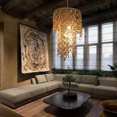 中式餐吊灯竹艺竹编MEJ-8829民宿客厅茶室饰灯艺具流厅苏创意环形