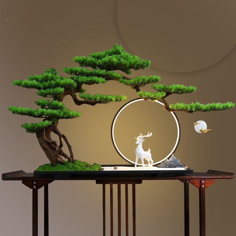 新松中式盆景仿房真迎客客厅aSfRkSHj办公室摆样件酒店板玄关摆件