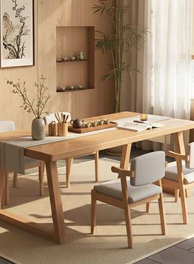 办长方形茶子公商用洽谈桌酒桌店饭馆餐饮饭桌子大板83712用桌家