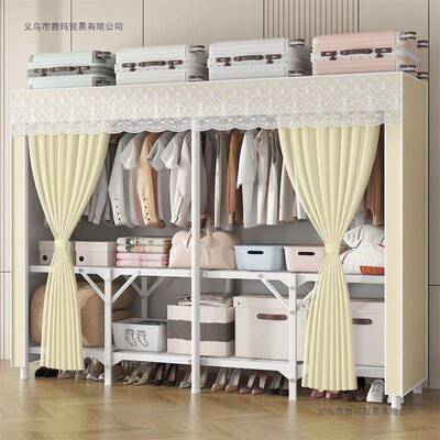 折叠衣柜家简用卧室易组装衣租柜出房免安布装衣无品牌/柜结实耐