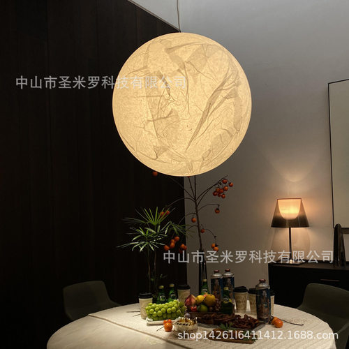 网红后现代轻奢简约售楼部客餐桌厅卧室复式楼梯挑空月亮圆球吊灯