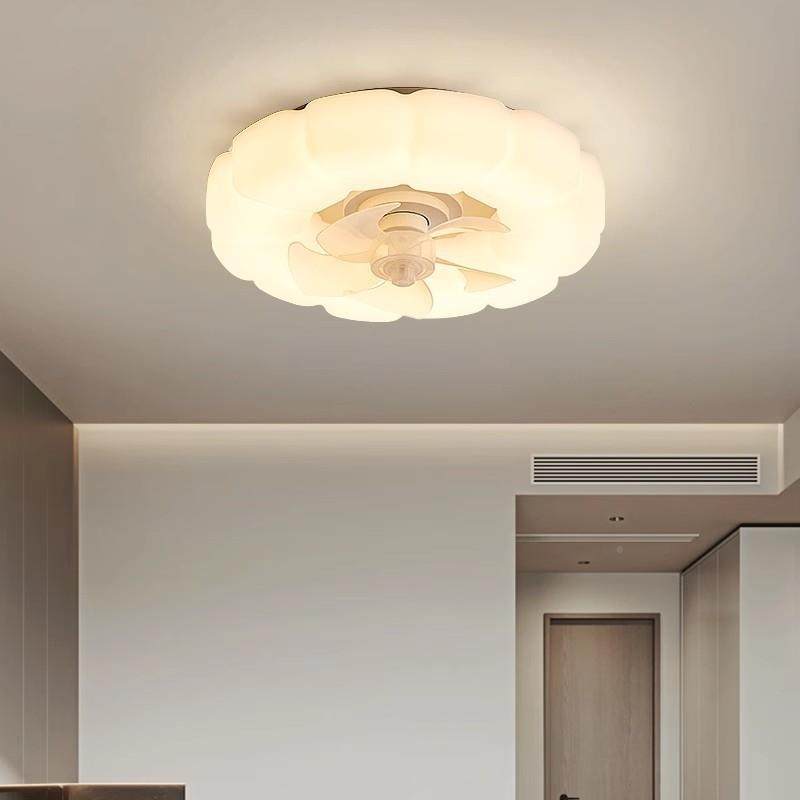 奶油风室灯吸风顶灯吊扇灯儿房餐厅主卧扇电风扇灯2童0QYW25年卧