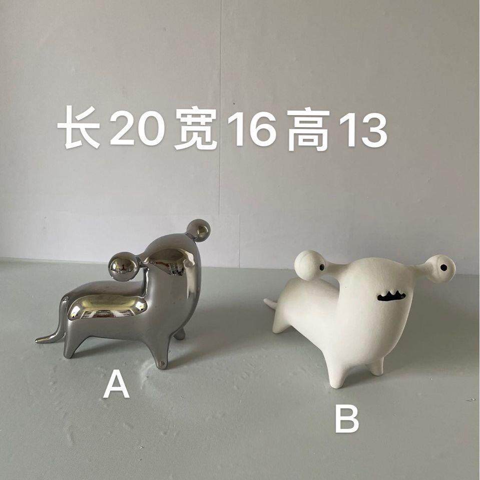 室鱼虫兽桔子红了摆饰色釉手欧式瓷61479鸟白色绘动物碗手工创外