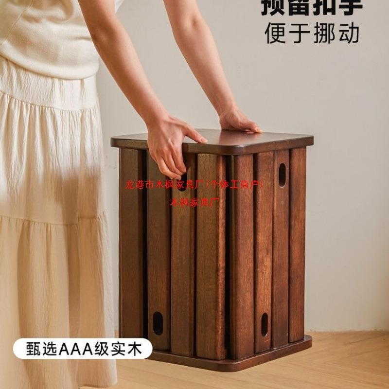 实木方子几家可叠放用凳现代吃饭凳子升级款茶POF可移动叠叠凳餐