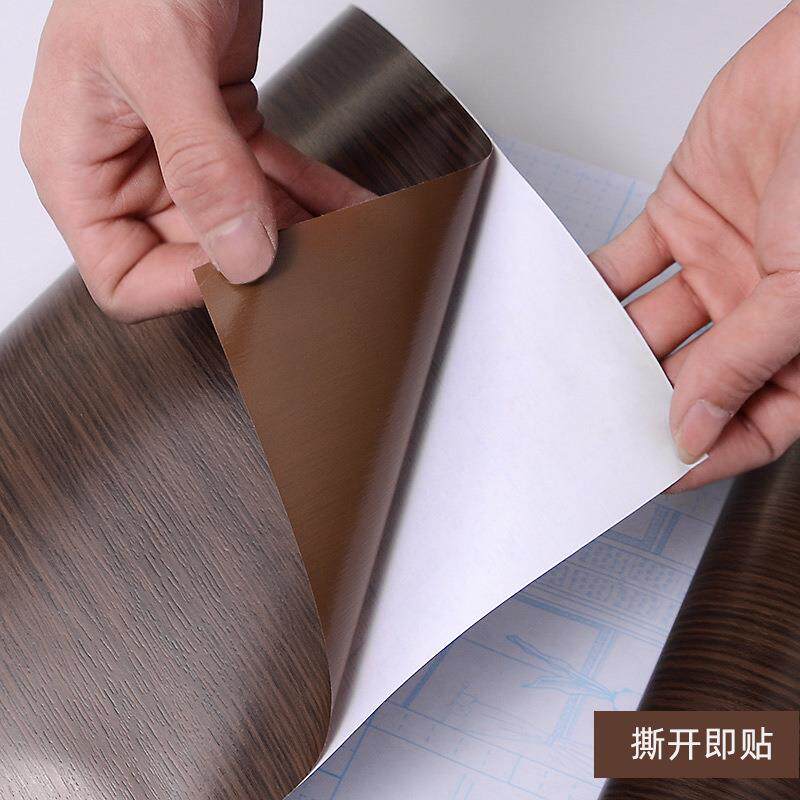 木纹壁纸墙纸门自粘水防潮贴FBV桌面仿防木翻新贴纸背墙壁图案胶