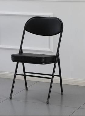 皮革可折学叠椅家用33913房餐厅靠背椅生卧室宿舍商家展书会凳子