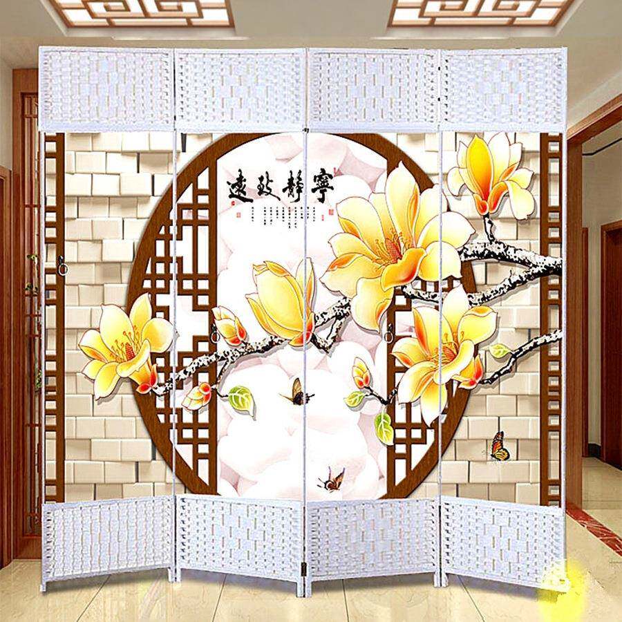 折玄叠屏风隔断客关厅进门HWV公遮挡板卧室现代简约装饰帘活动墙