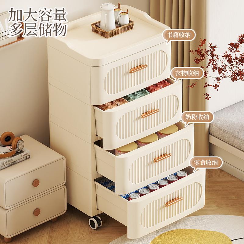 新款抽屉收式置纳柜塑料多层储物柜家用可移动物衣服玩具整理6360