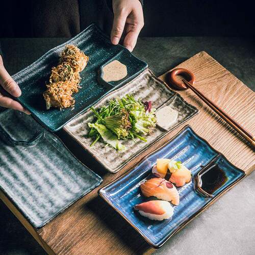 陶瓷蘸日式饺子带醋碟酱碟日盘式F767TTHJ蘸料碟意高颜值家创用饺