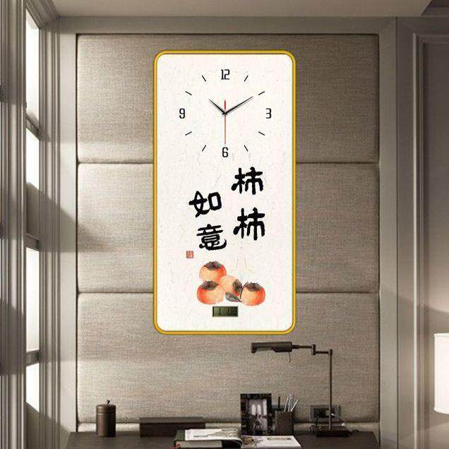 福字钟表挂客IKD厅简约现代时钟挂钟钟客厅时尚竖款客挂钟2025新