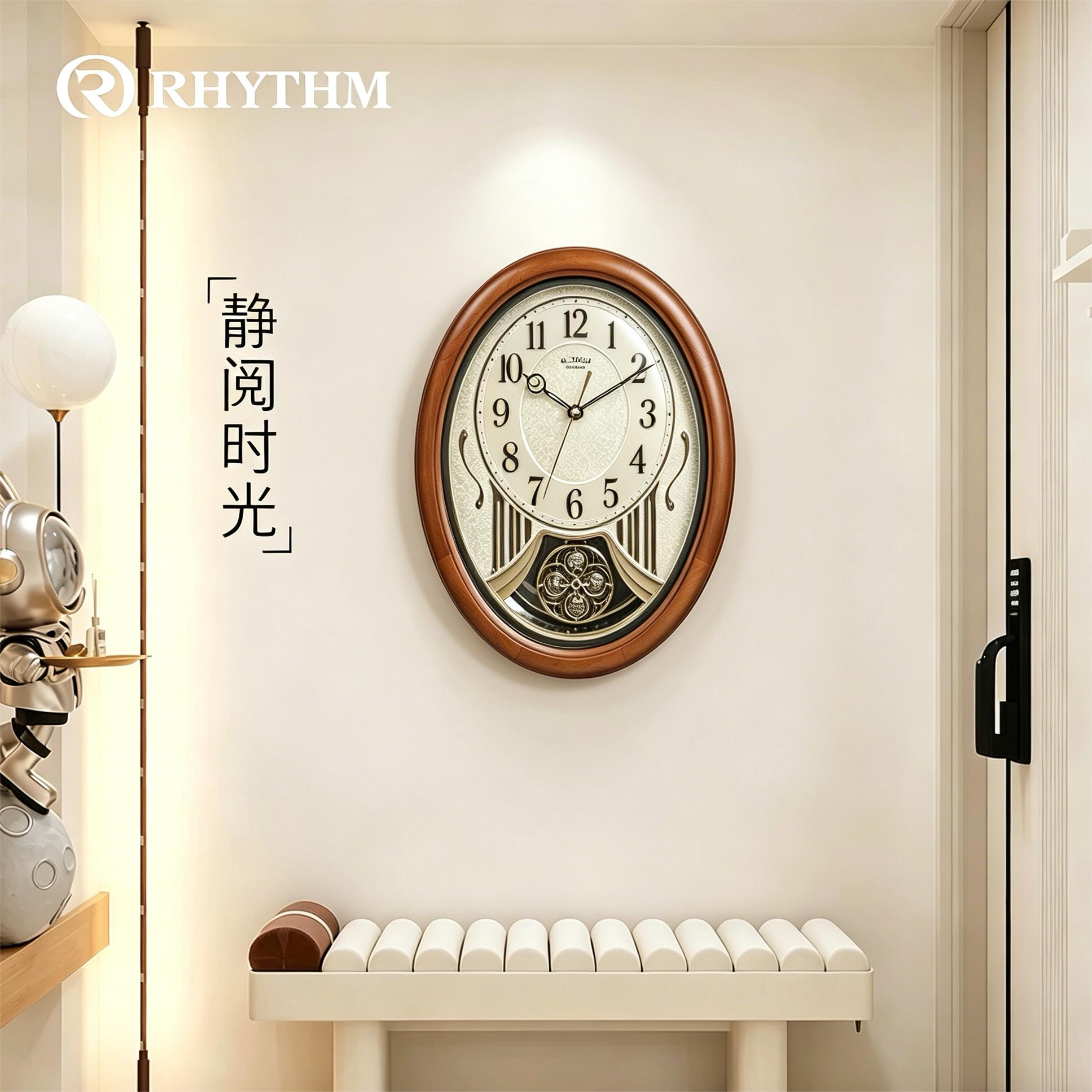 rhythm丽声玄关电表箱装饰画钟表图片