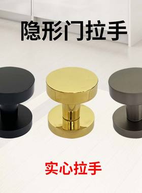 隐形门拉手锁球形黑色暗现代金色灰色单双面明装电视背景木门把手