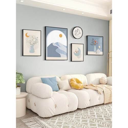 现代简约客厅装饰画沙发背景墙挂画北欧小清新抽象组合高级感壁画