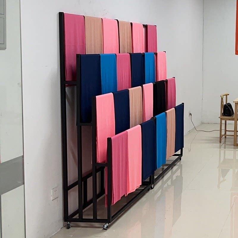 布料样品展示架移动布匹试用包夹子陈列架落地式简约家纺毛毯展会