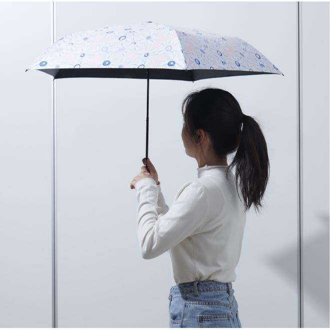 珍妮花鹅毛超轻黑胶晴雨两用伞遮阳防晒紫外线 线折叠遮阳伞三折