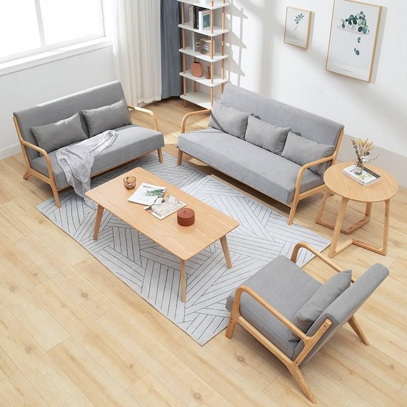 实木小户型沙发客厅公寓单双人休闲椅阳台简约布艺组合沙发